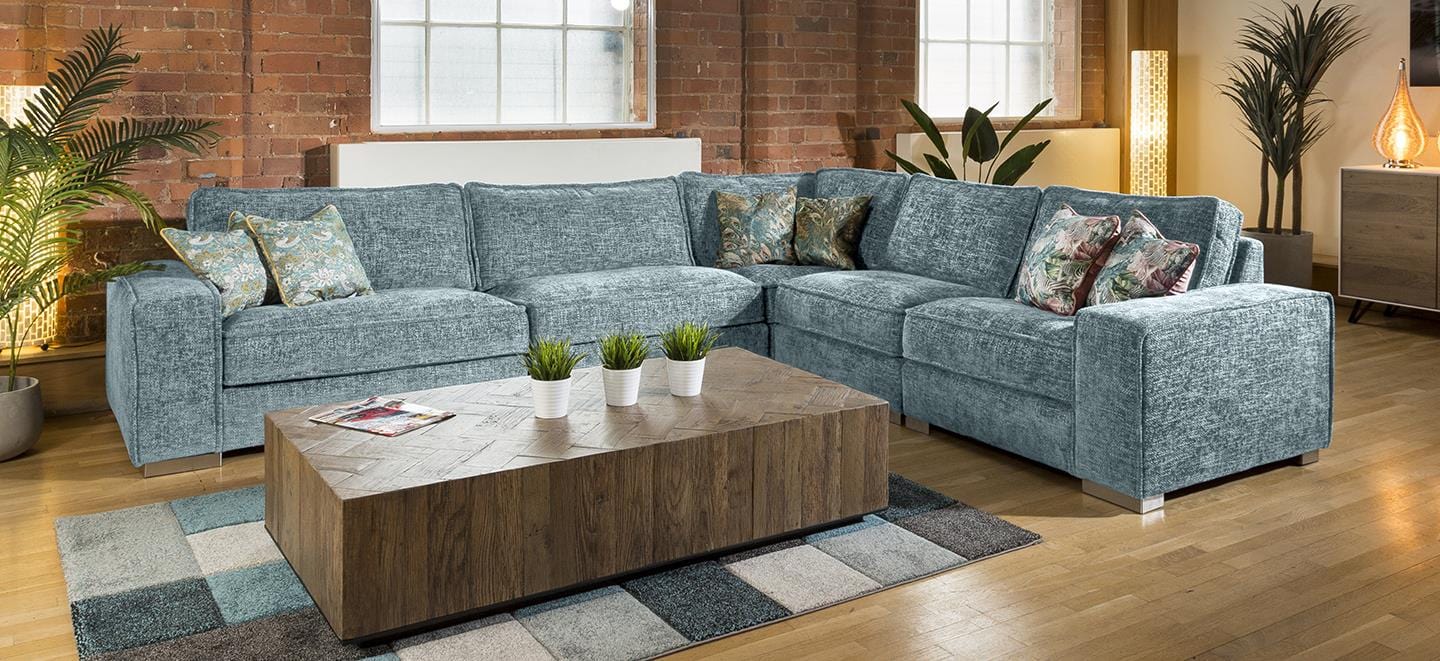Massive Modern L Shape 6 Seater Settee Many Colours & Fabrics Lexci 6L