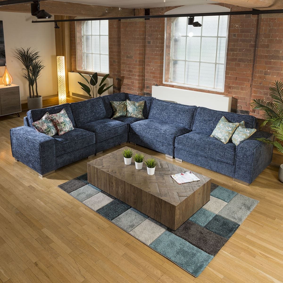 Massive Modern L Shape 6 Seater Settee Many Colours & Fabrics Lexci 6R