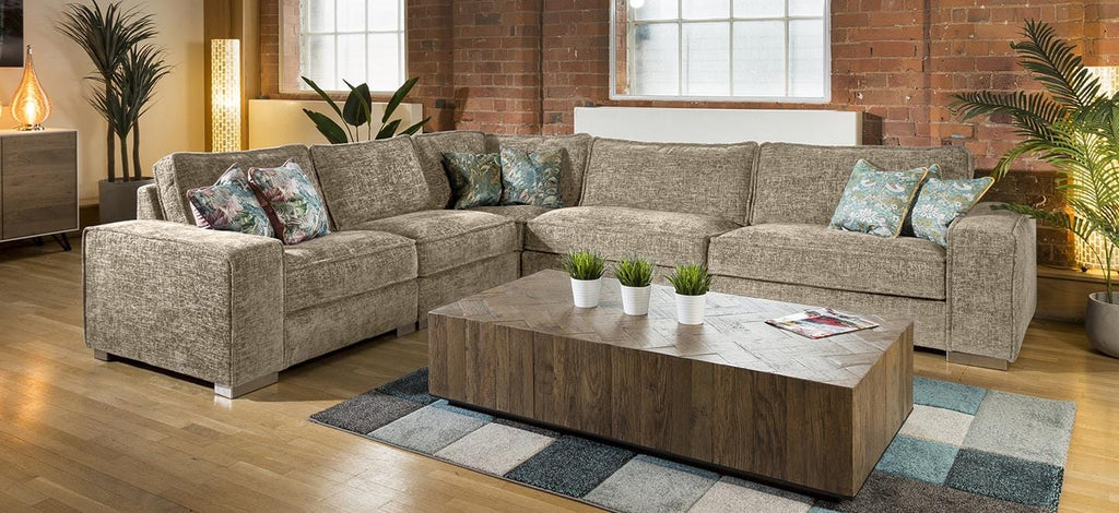 Massive Modern L Shape 6 Seater Settee Many Colours & Fabrics Lexci 6R