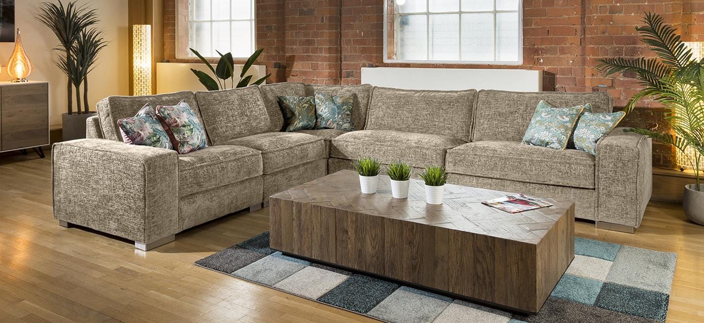 Massive Modern L Shape 6 Seater Settee Many Colours & Fabrics Lexci 6R