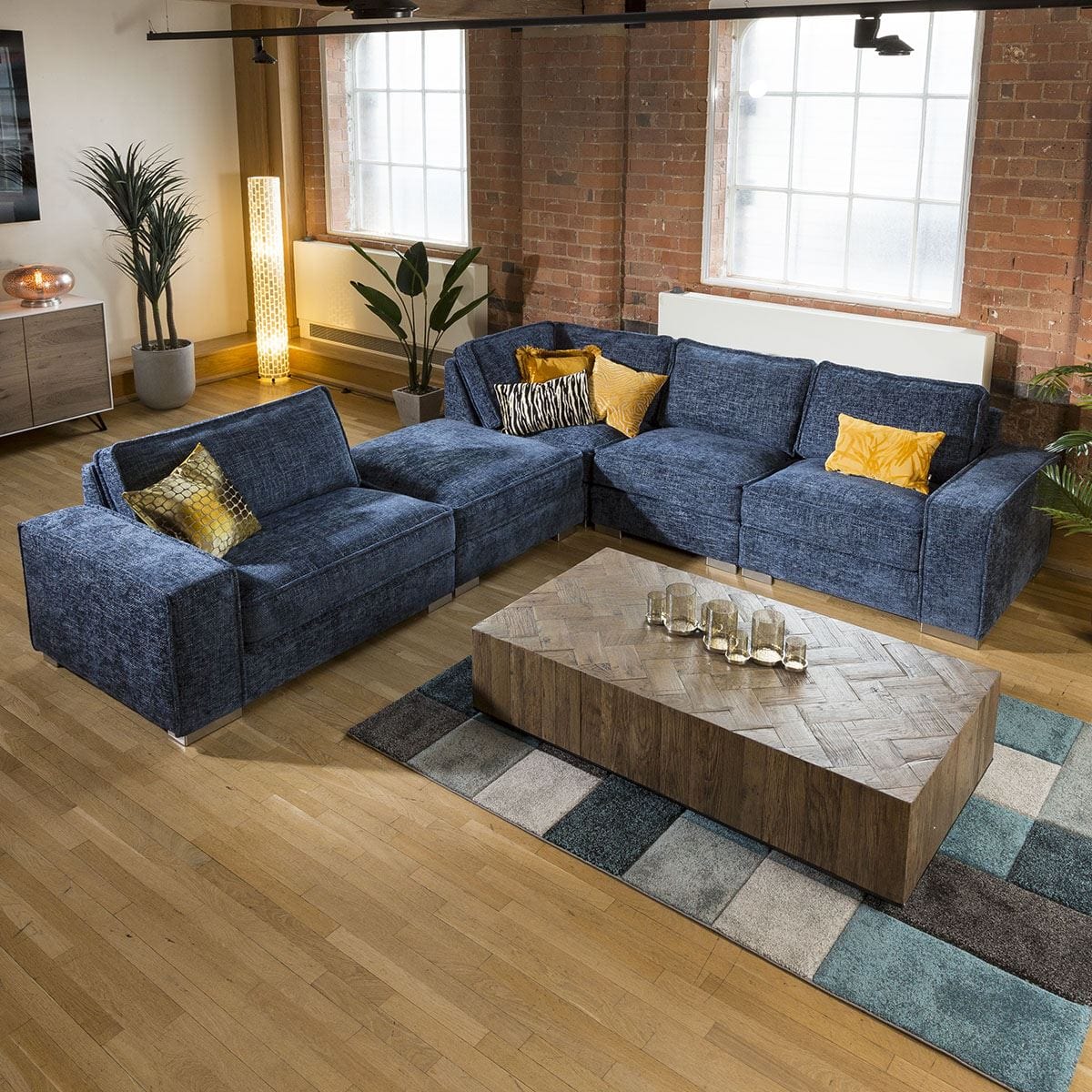 Massive Modern L Shape 6 Seater Settee Many Colours & Fabrics Lexci 7L