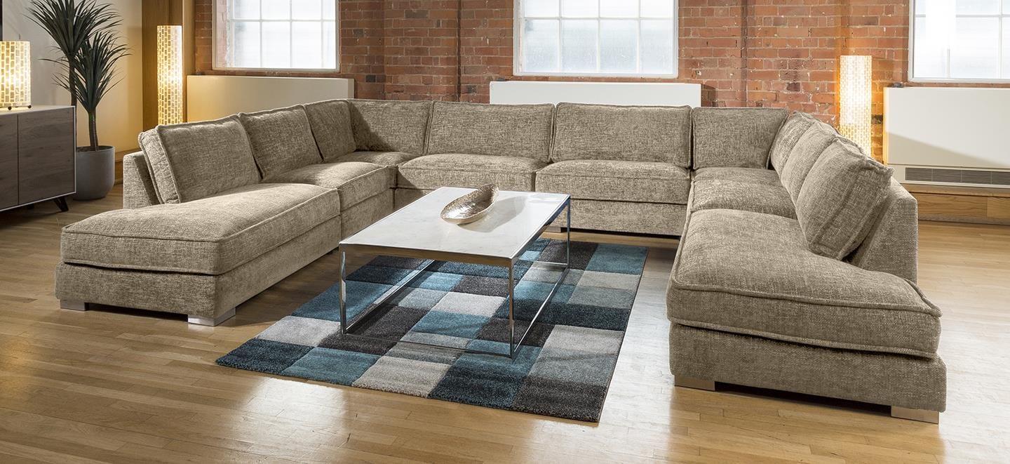 Massive Modern Soft Deep U Shaped Sofa Many Colours & Fabrics Lexci 16