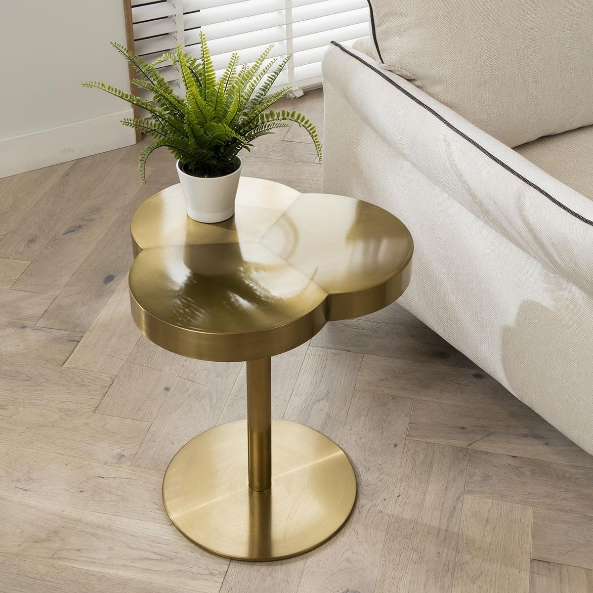 Metal Tripod Side Lamp Table Luxury Gold Stainless Steel Metal 48cm