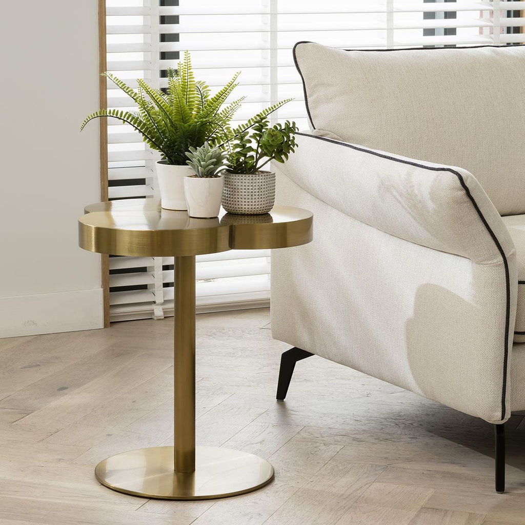 Metal Tripod Side Lamp Table Luxury Gold Stainless Steel Metal 48cm