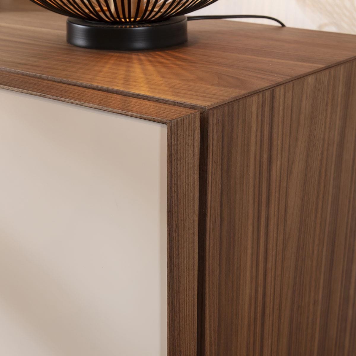 Robbins 4 Door Sideboard Buffet Walnut & Chalk 180cm