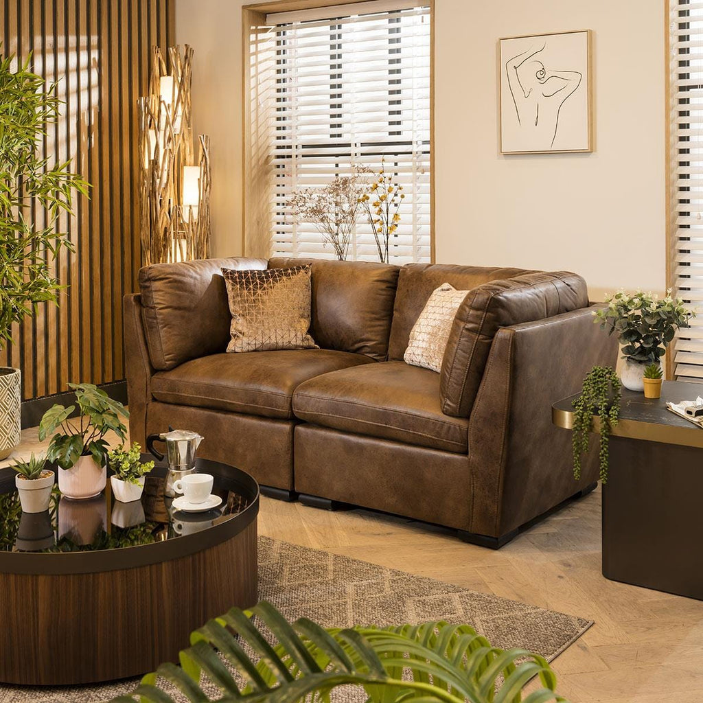 Mikey Small 2 Seater Sofa Brown 190x95cm 2S