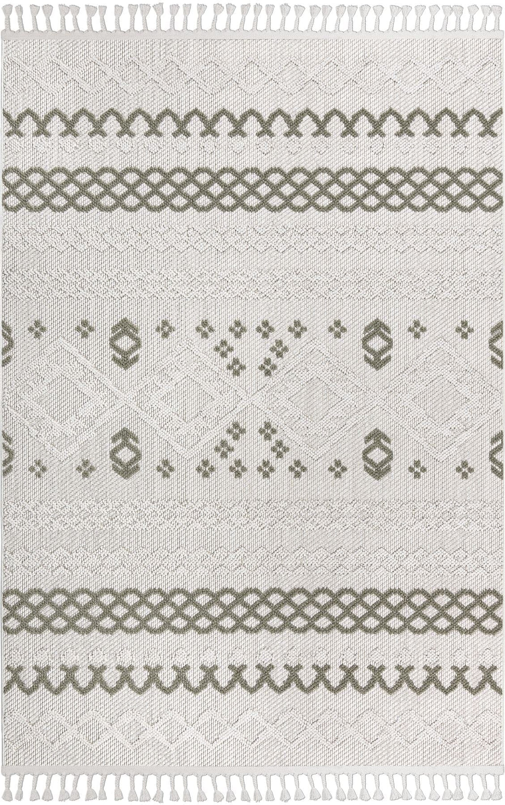 Miya Medium Rug Green / Grey / White 160 X 230cm