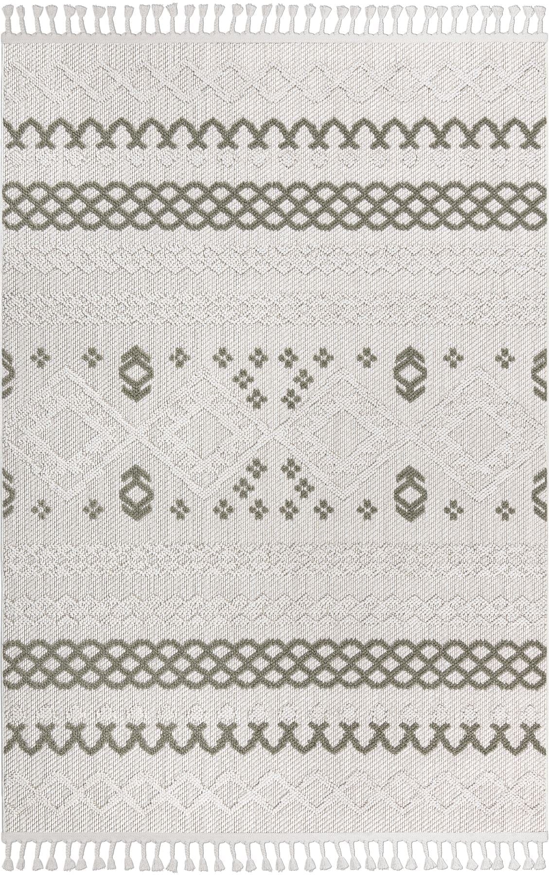 Miya Medium Rug Green / Grey / White 160 X 230cm