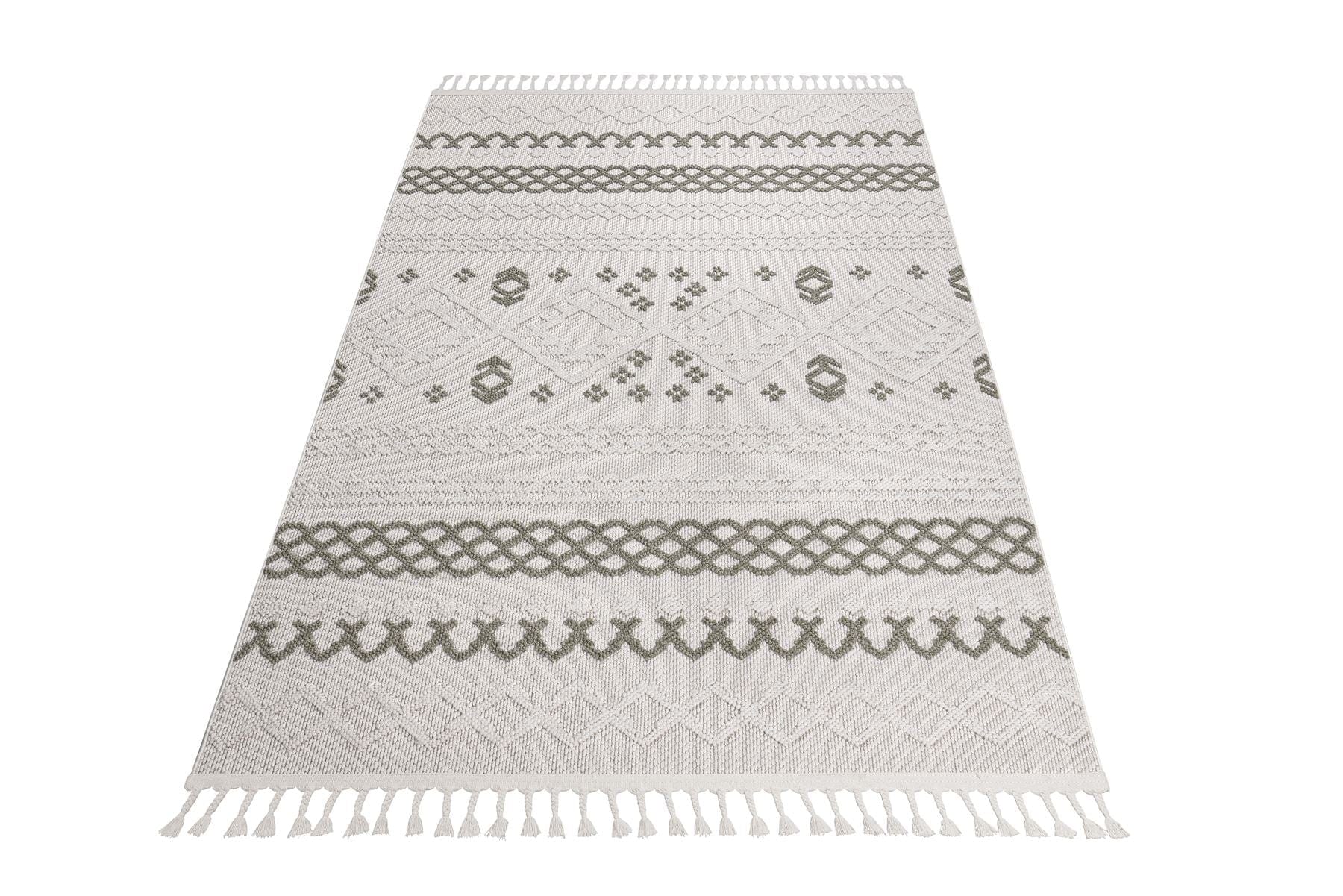 Miya Medium Rug Green / Grey / White 160 X 230cm