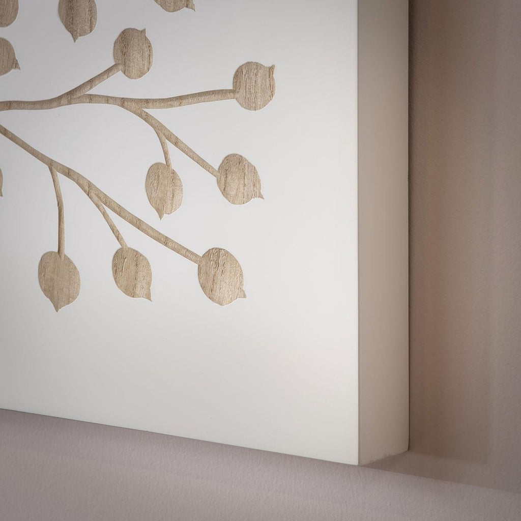 3-Piece Panel Wall Artwork White & Natural Wood 180x60cm