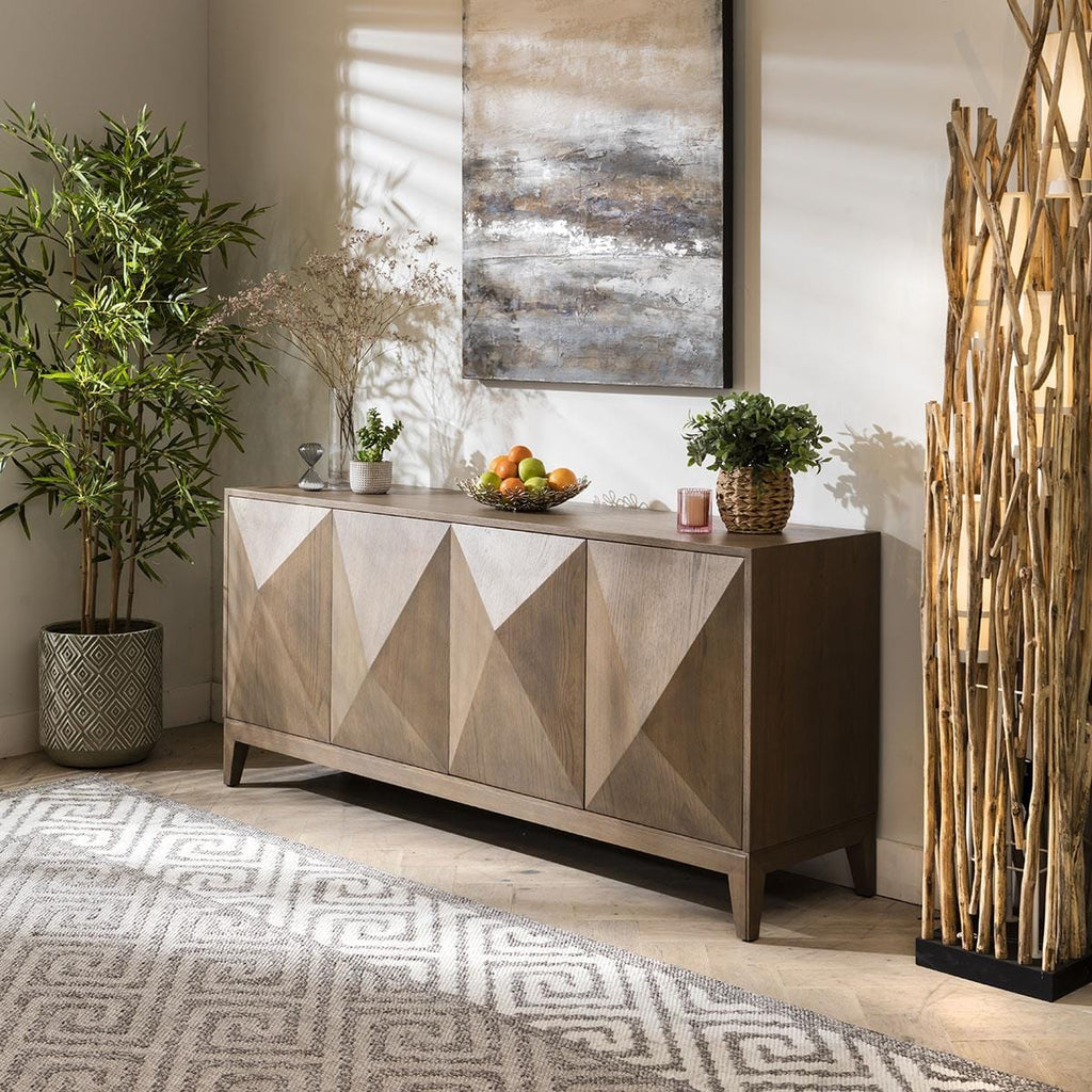 Convex Geometric Sideboard Buffet Grey 180cm