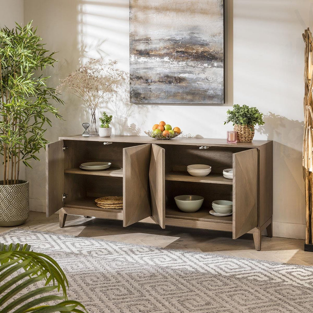 Convex Geometric Sideboard Buffet Grey 180cm