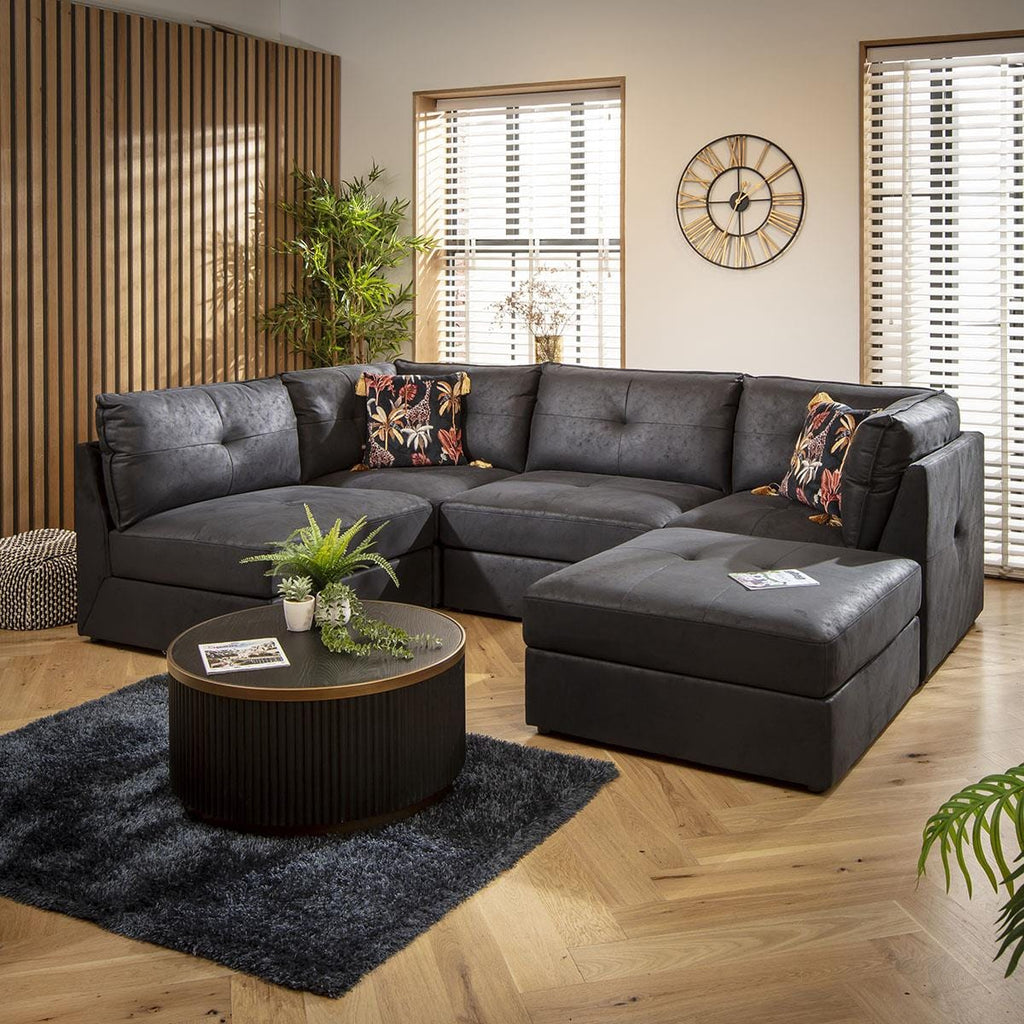 Archie 4 Seater Corner Sofa Black 270x180cm 3R