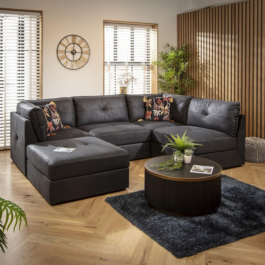 Archie 4 Seater Corner Sofa Black 270x180cm 3L
