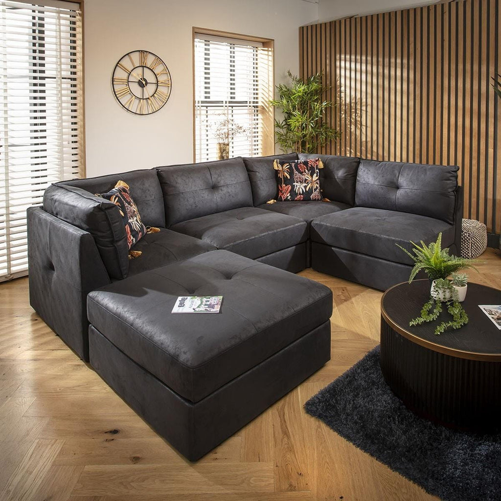 Archie 4 Seater Corner Sofa Black 270x180cm 3L