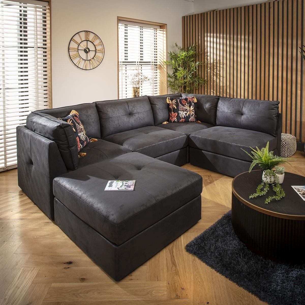 Archie 4 Seater Corner Sofa Black 270x180cm 3L