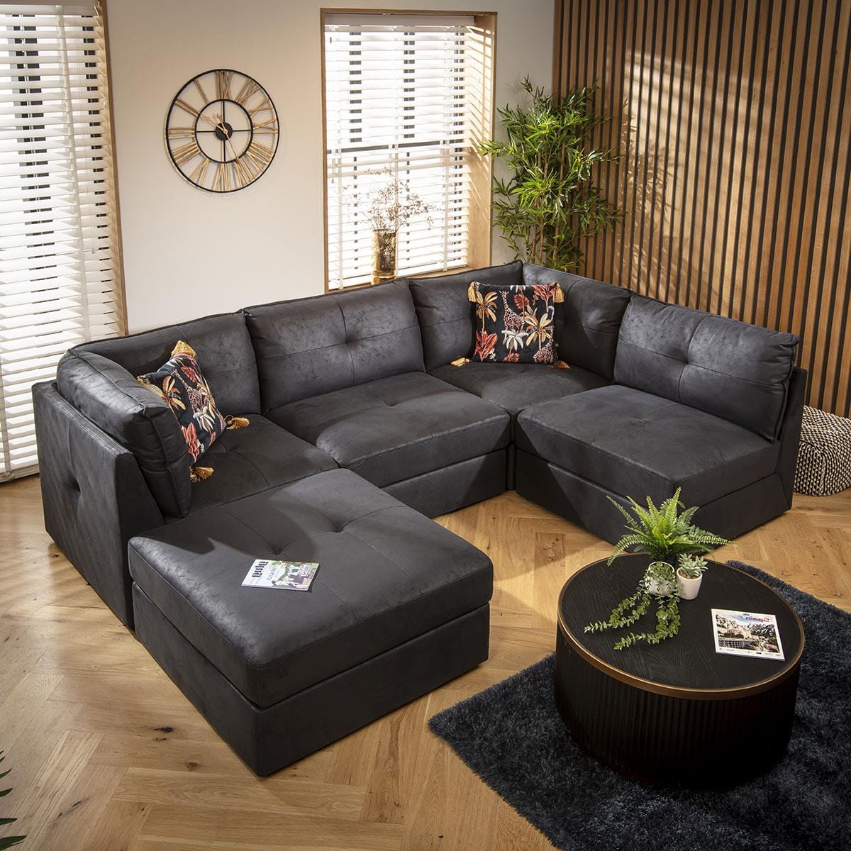 Archie 4 Seater Corner Sofa Black 270x180cm 3L