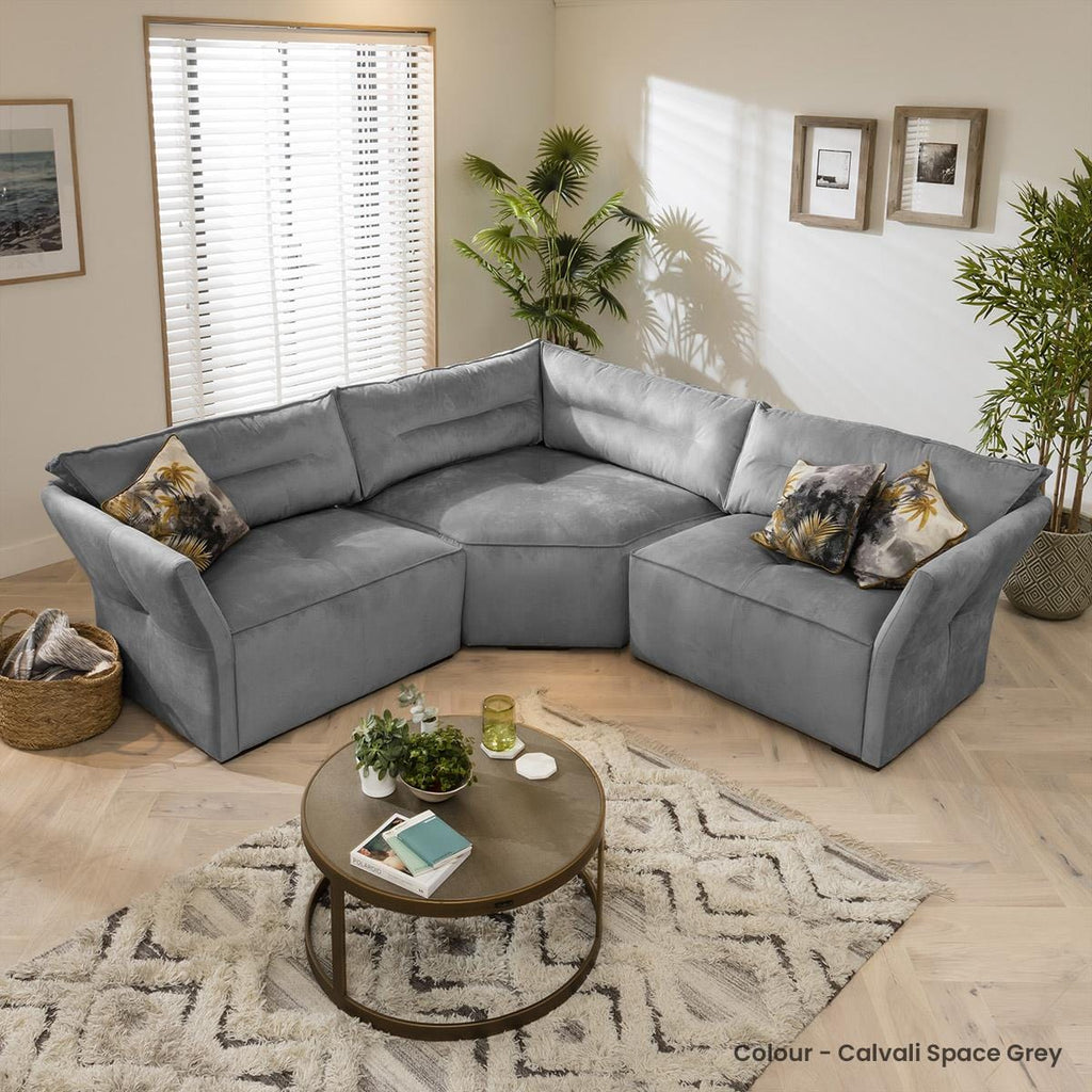 Quatropi 4 Seater Modular Corner Sofa - Snuggle Chair, L-Shape, Salsa 242x242cm