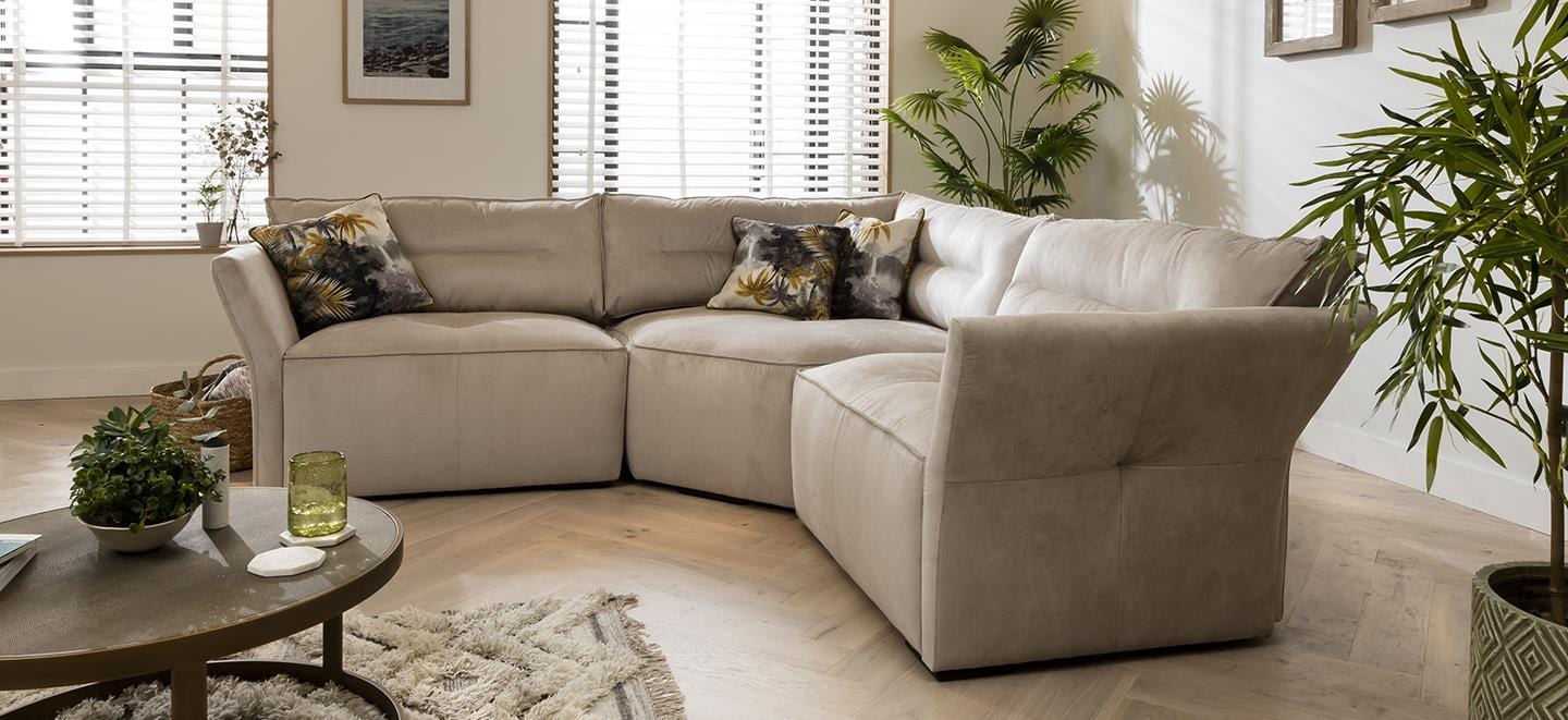 Quatropi 4 Seater Modular Corner Sofa - Snuggle Chair, L-Shape, Salsa 242x242cm