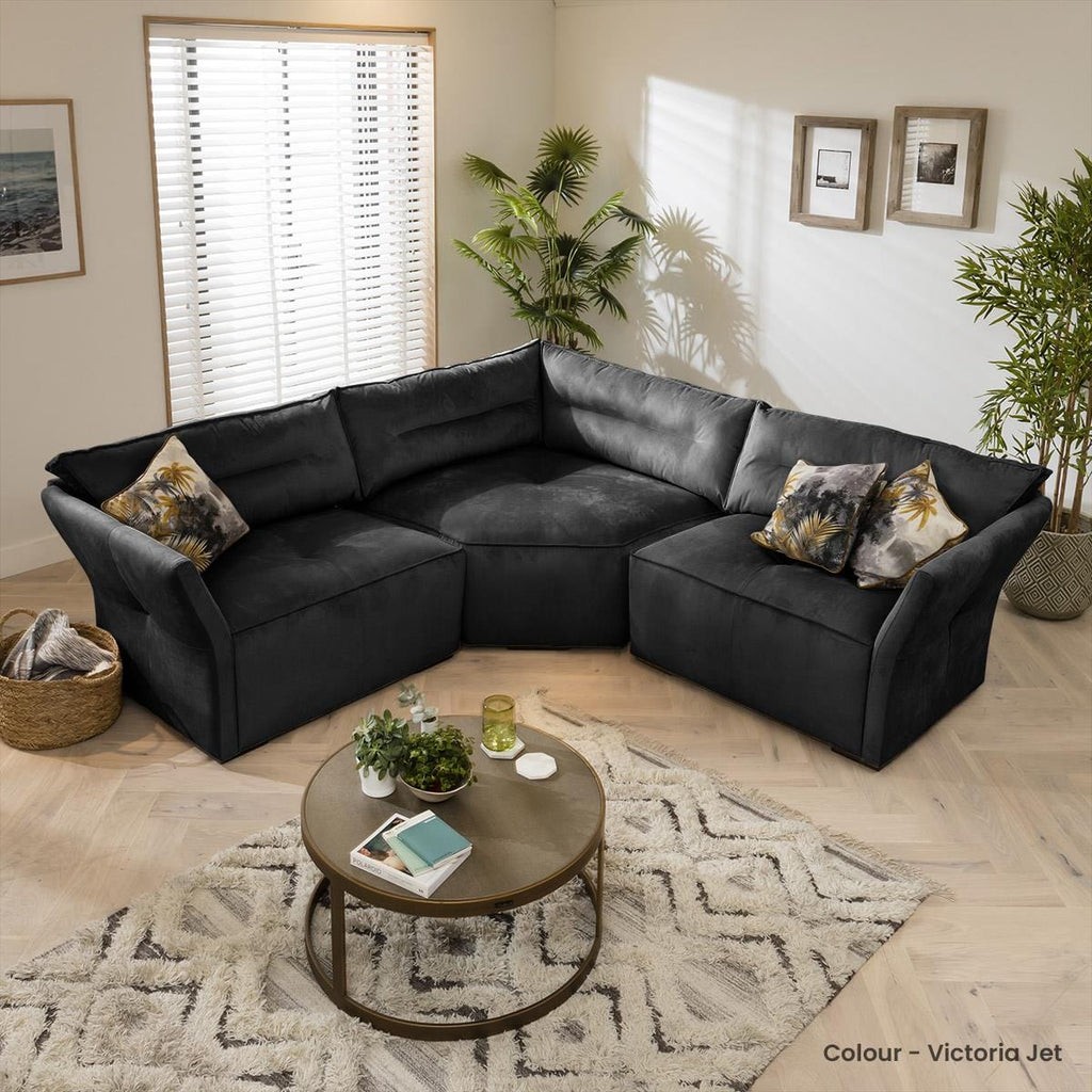 Quatropi 4 Seater Modular Corner Sofa - Snuggle Chair, L-Shape, Salsa 242x242cm