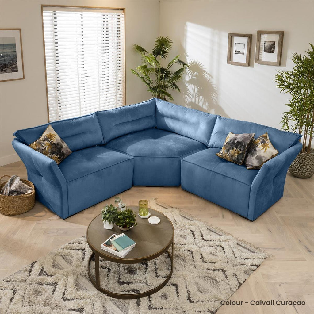 Quatropi 4 Seater Modular Corner Sofa - Snuggle Chair, L-Shape, Salsa 242x242cm