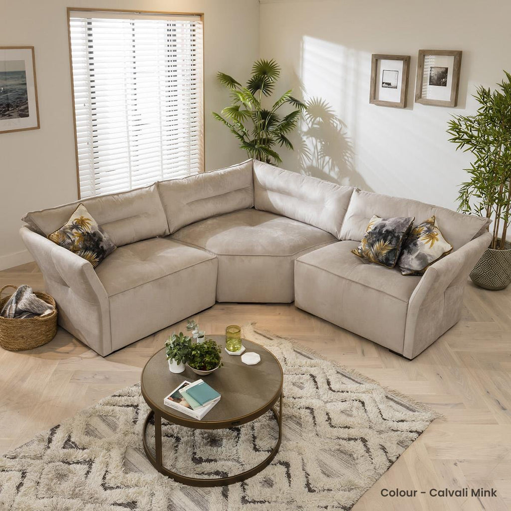 Quatropi 4 Seater Modular Corner Sofa - Snuggle Chair, L-Shape, Salsa 242x242cm