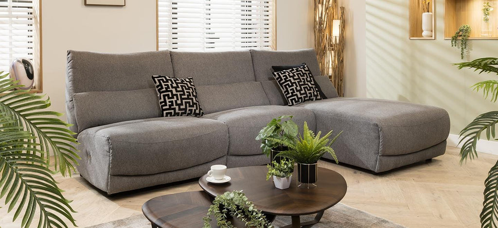 Jacob 4 Seater Recliner Corner Sofa - Grey L1R