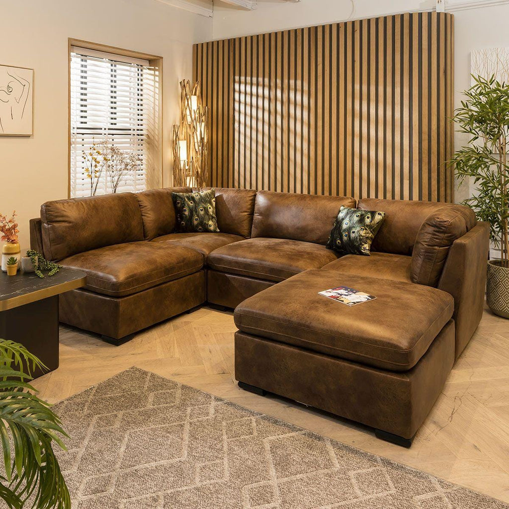 Mikey 4 Seater Corner Sofa Brown 285x190cm 3R