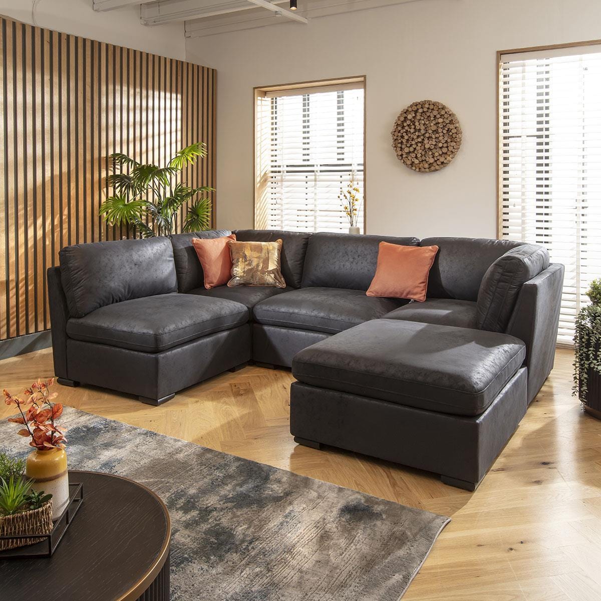 Mikey 4 Seater Corner Sofa Black 285x190cm 3R