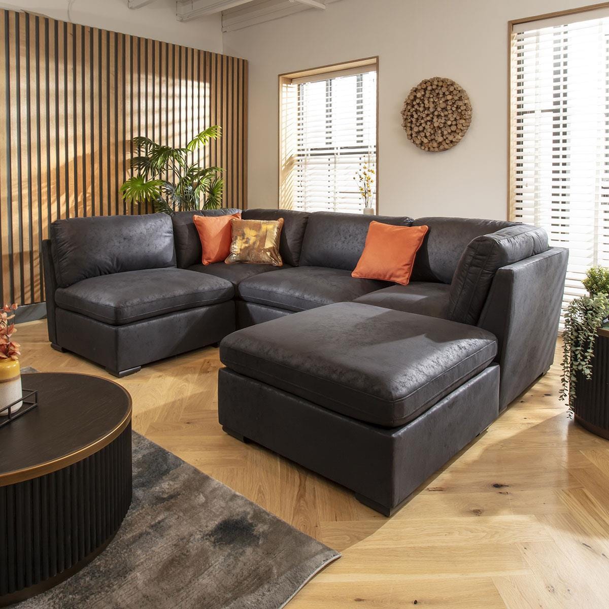 Mikey 4 Seater Corner Sofa Black 285x190cm 3R