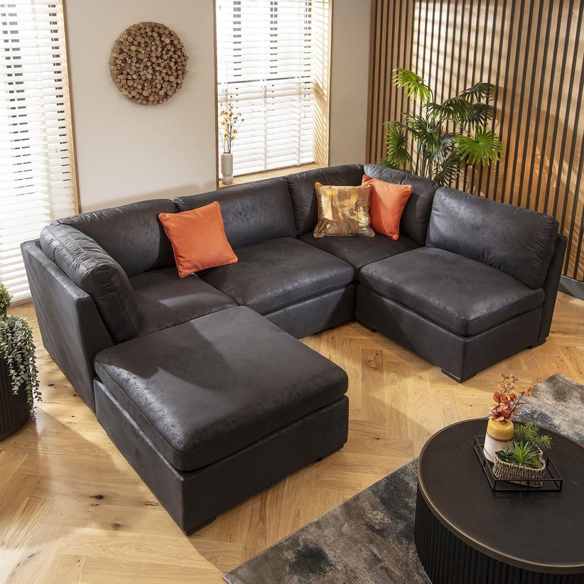 Mikey 4 Seater Corner Sofa Black 285x190cm 3L