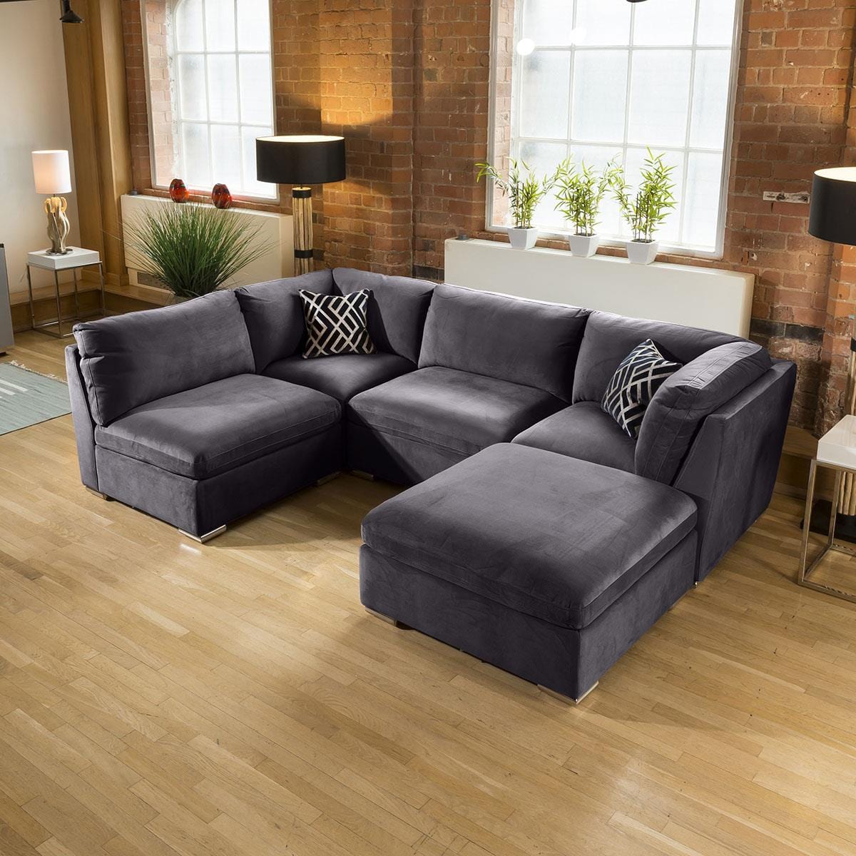 Mikey 4 Seater Corner Sofa Dark Grey 285x190cm 3