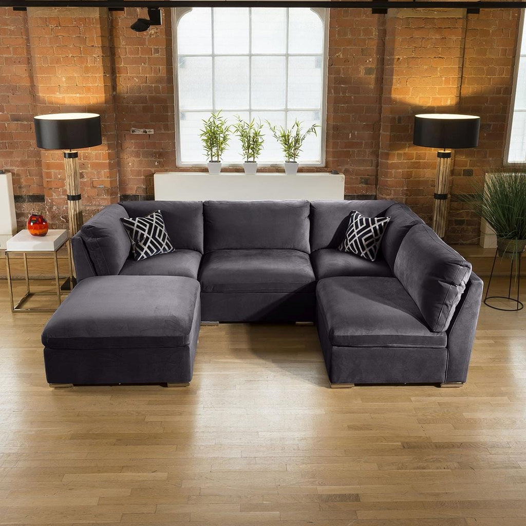 Mikey 4 Seater Corner Sofa Dark Grey 285x190cm 3