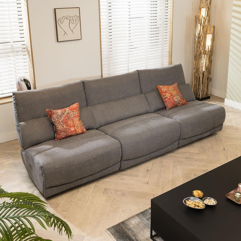Jacob 4 Seater Modular Recliner Sofa - Grey S3R