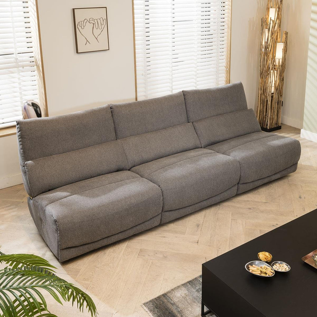 Jacob 4 Seater Modular Recliner Sofa - Grey S3R