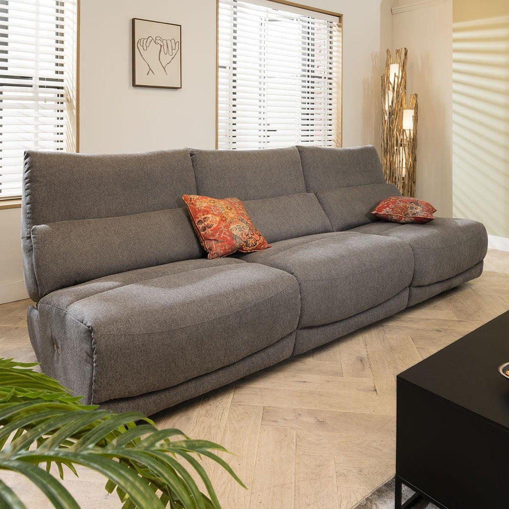 Jacob 4 Seater Modular Recliner Sofa - Grey S3R