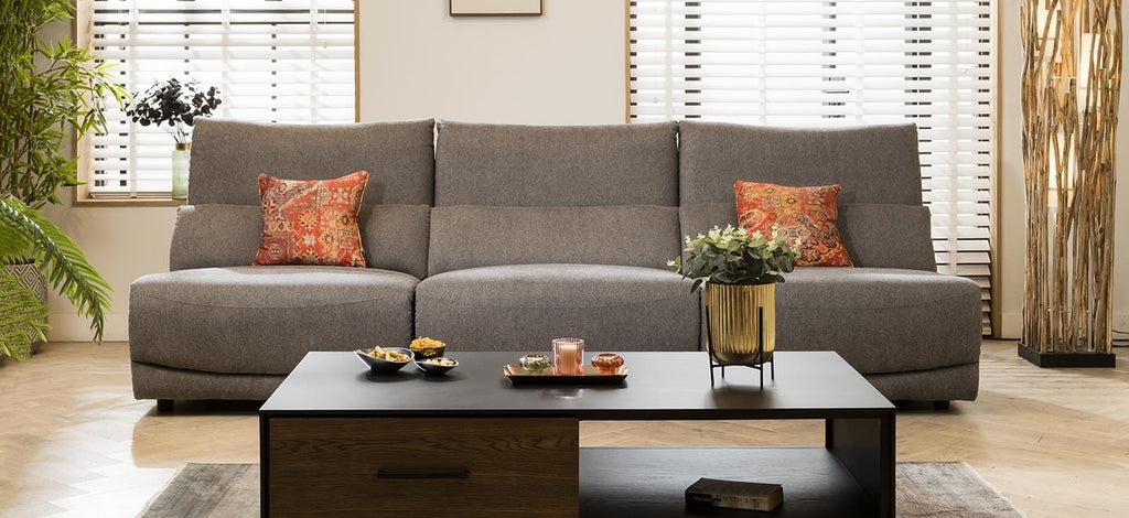 Jacob 4 Seater Modular Recliner Sofa - Grey S3R