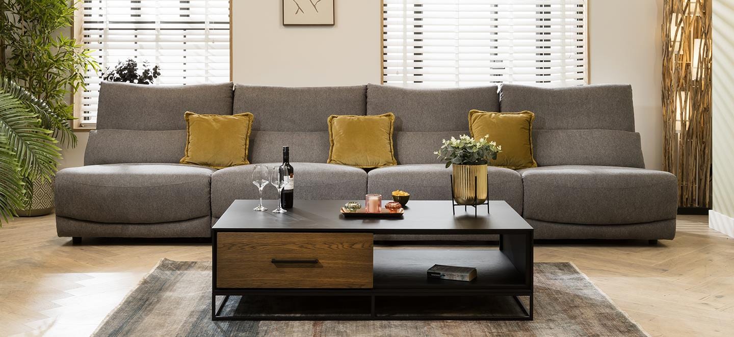 Jacob 5 Seater Modular Recliner Sofa - Grey S4R