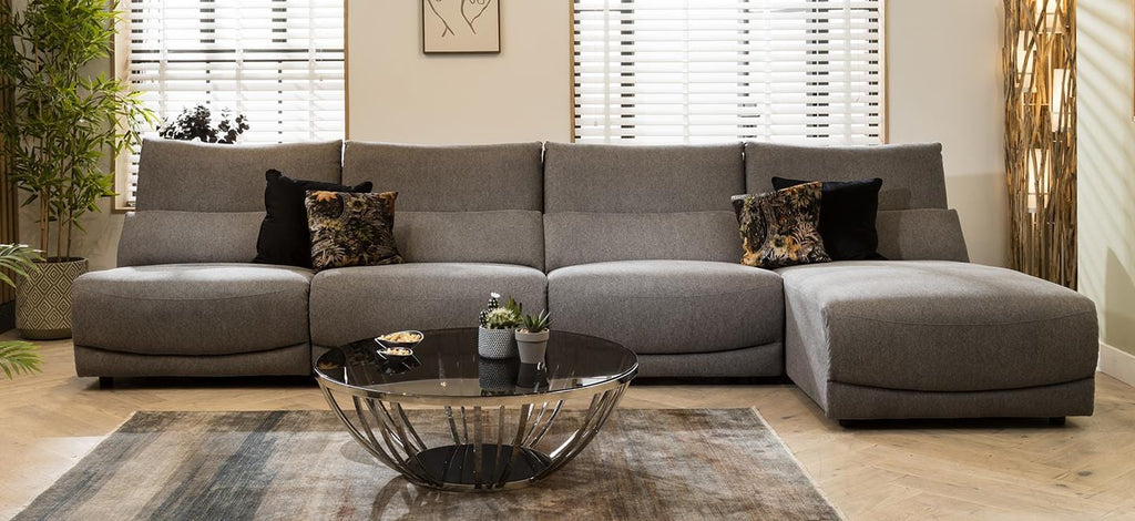 Jacob 5 Seater Recliner Corner Sofa - Grey L2R