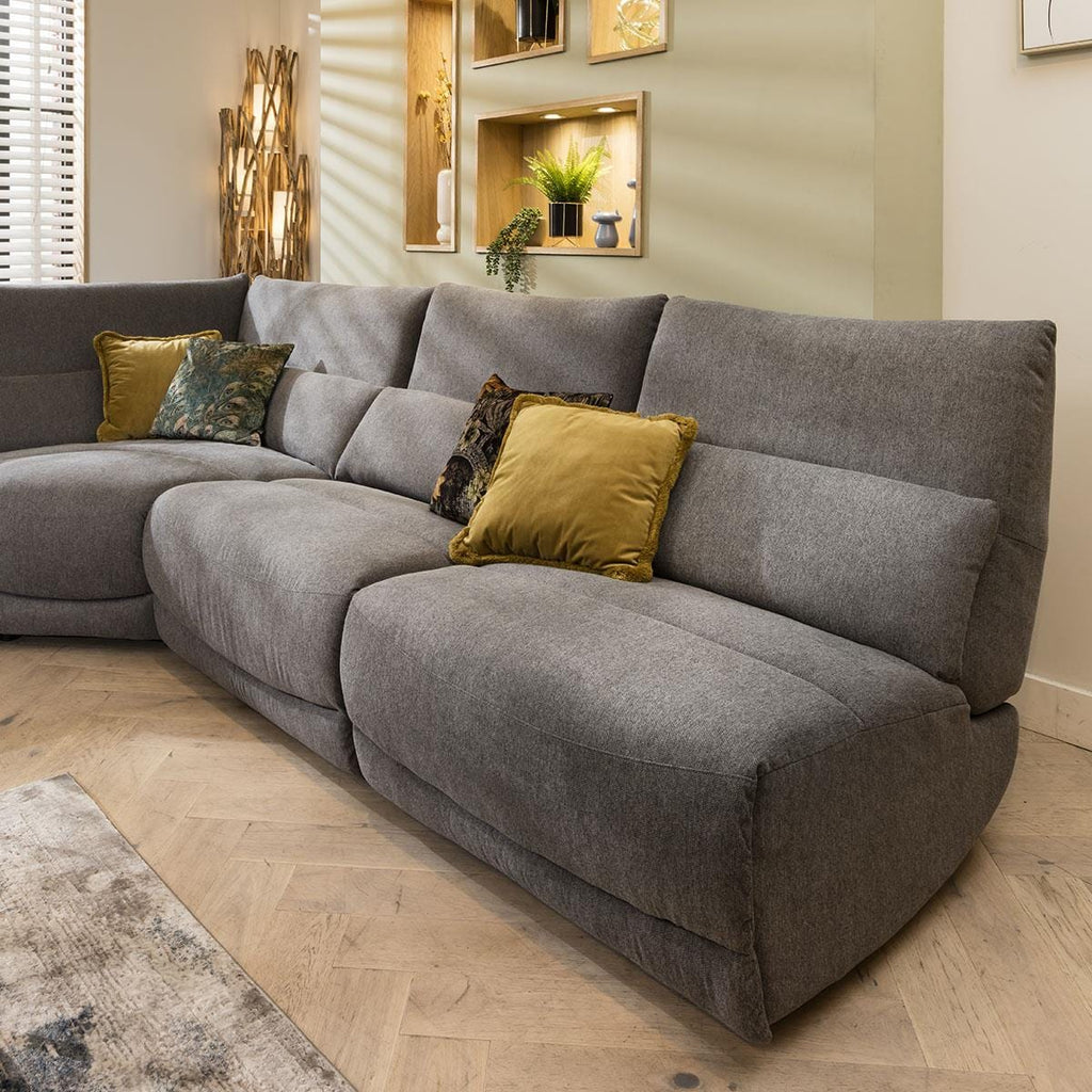 Jacob 6 Seater Recliner Corner Sofa - Grey L62R