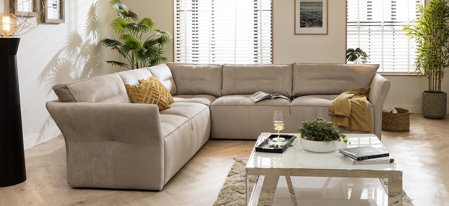 Quatropi 5 Seater Modular Corner Sofa - Left Hand L-Shape, Salsa 307x271cm