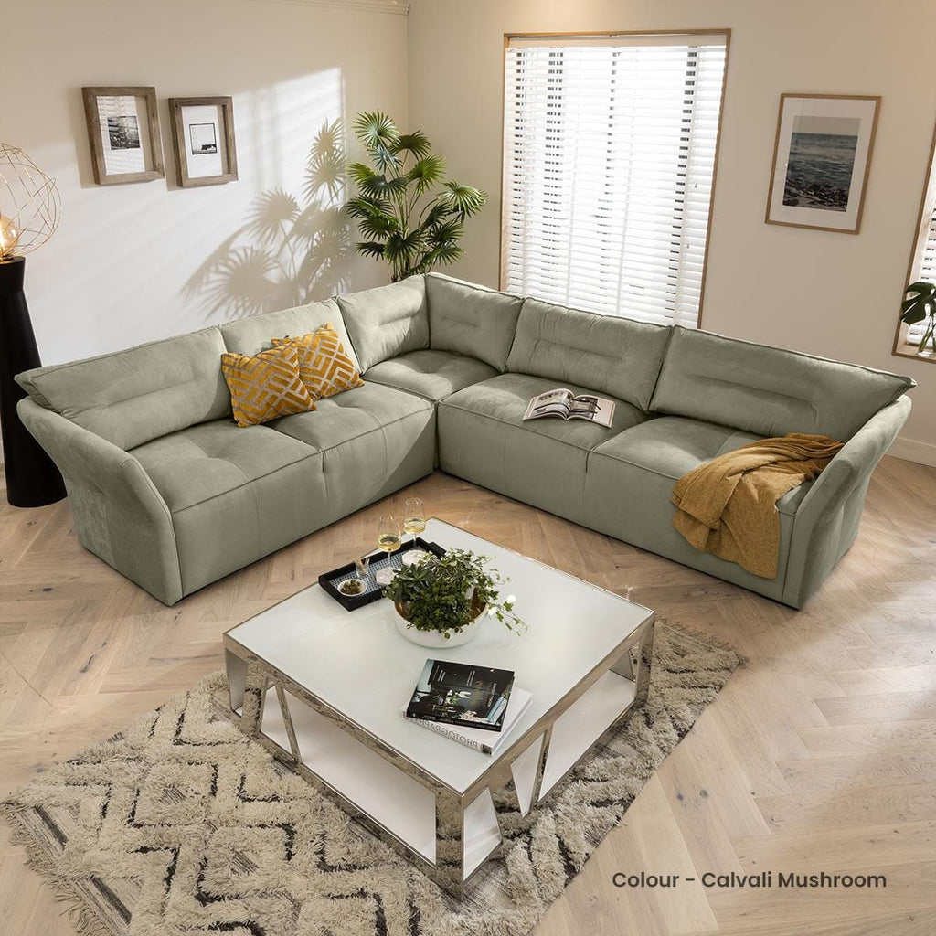 Quatropi 5 Seater Modular Corner Sofa - Left Hand L-Shape, Salsa 307x271cm