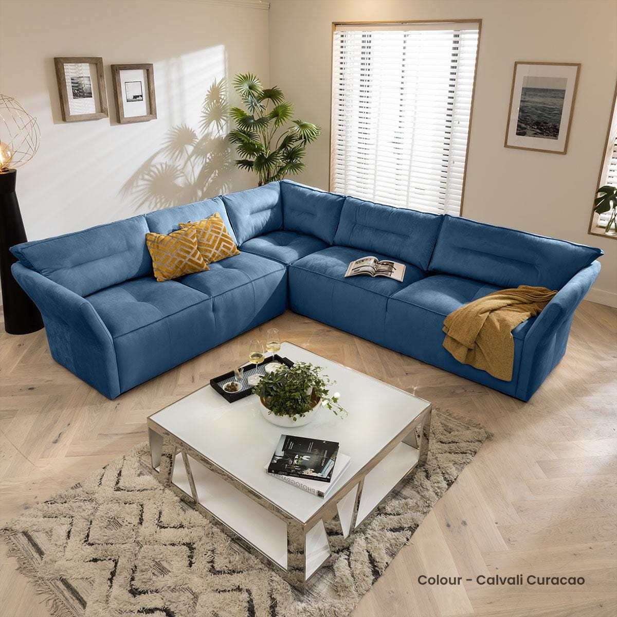 Quatropi 5 Seater Modular Corner Sofa - Left Hand L-Shape, Salsa 307x271cm