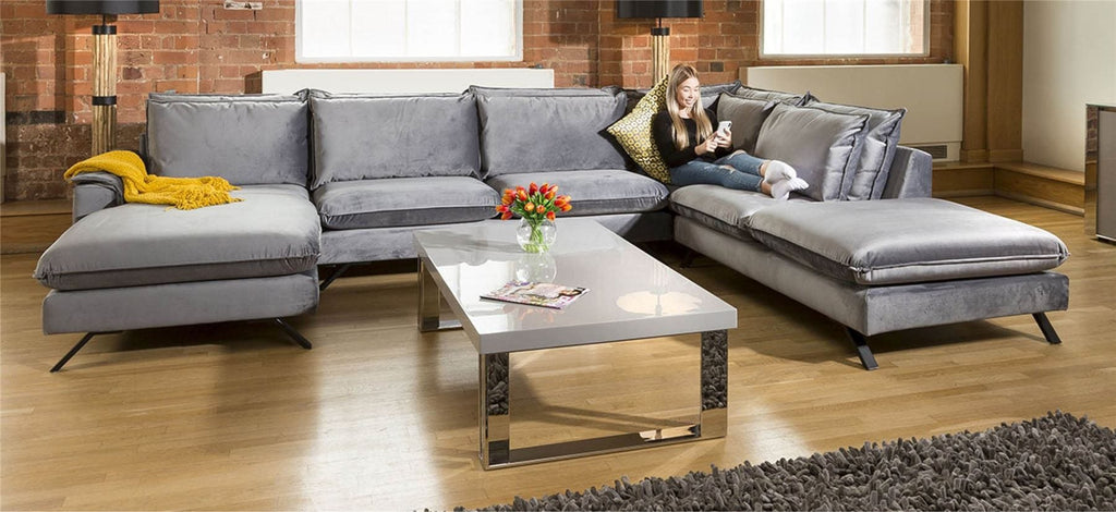 Ellie Extra Large U Shape Modular Cinema Sofa Many Fabrics 3.8x2.6x1.8m