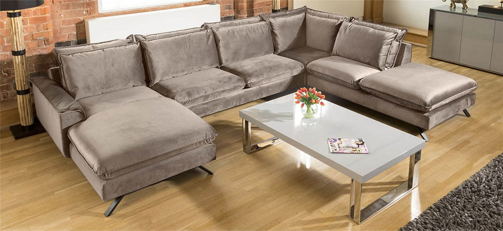 Ellie Extra Large U Shape Modular Cinema Sofa Many Fabrics 3.8x2.6x1.8m