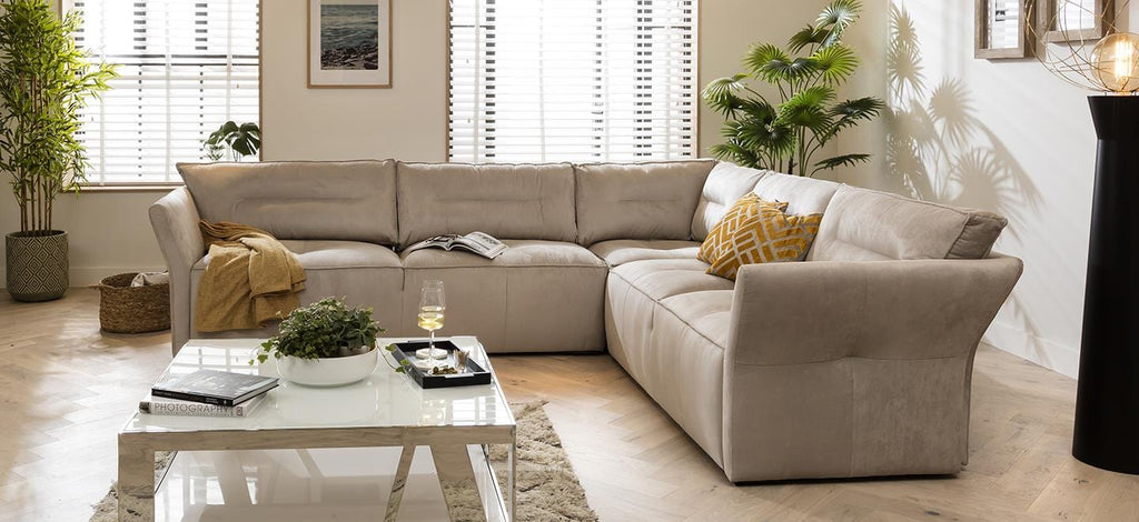 Quatropi 5 Seater Modular Corner Sofa - Right Hand L-Shape, Salsa 307x271cm