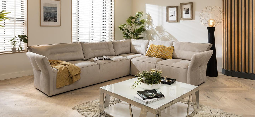 Quatropi 5 Seater Modular Corner Sofa - Right Hand L-Shape, Salsa 307x271cm