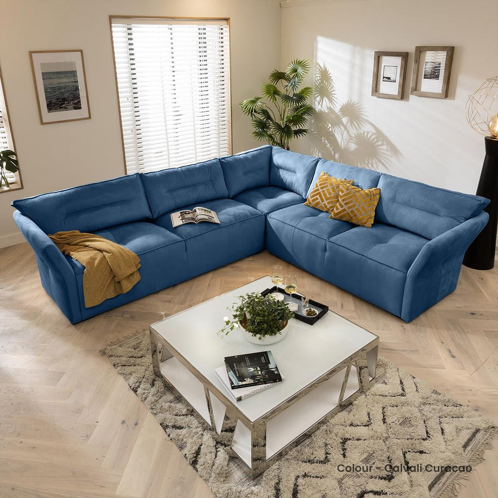 Quatropi 5 Seater Modular Corner Sofa - Right Hand L-Shape, Salsa 307x271cm