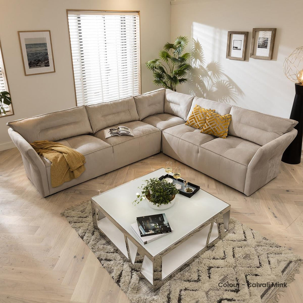 Quatropi 5 Seater Modular Corner Sofa - Right Hand L-Shape, Salsa 307x271cm