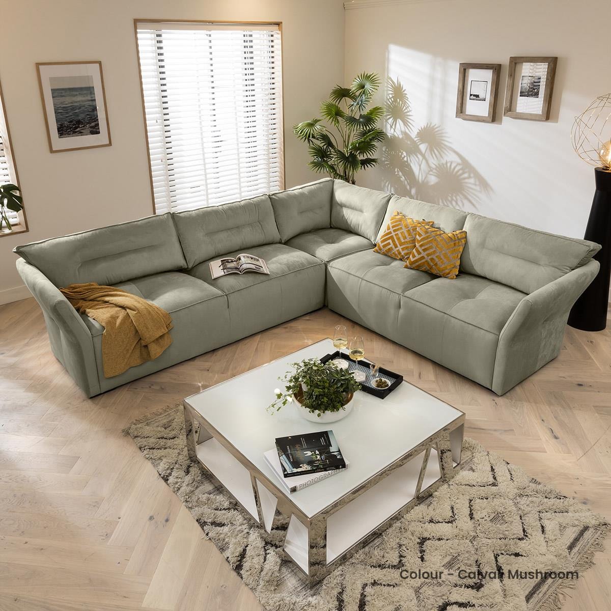 Quatropi 5 Seater Modular Corner Sofa - Right Hand L-Shape, Salsa 307x271cm